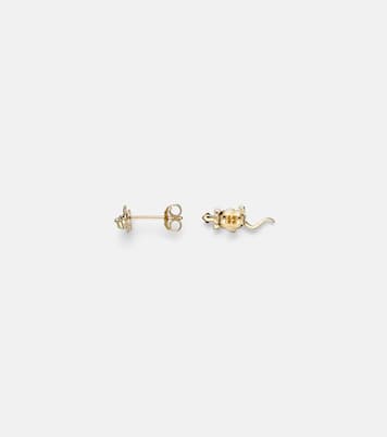 Lizard 14kt gold (585/1000) stud earrings with diamonds | Sydney Evan
