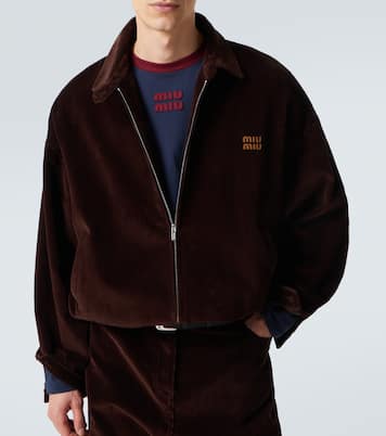 Veste blouson en velours côtelé | Miu Miu
