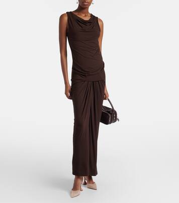 Draped gathered maxi dress | Entire Studios