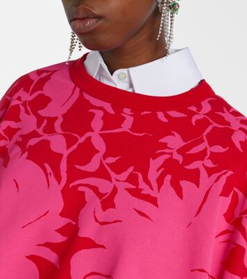 سويت شيرت درابيه من القطن الجيرسيه بورود | Dries Van Noten