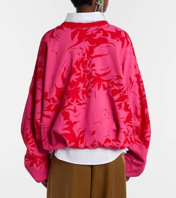 سويت شيرت درابيه من القطن الجيرسيه بورود | Dries Van Noten