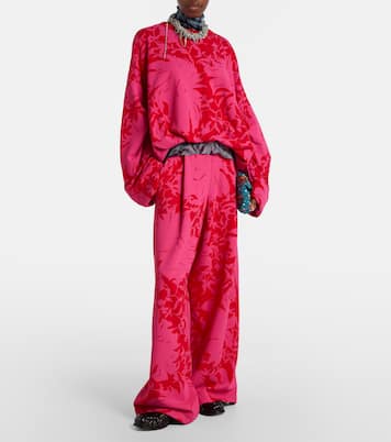 سويت شيرت درابيه من القطن الجيرسيه بورود | Dries Van Noten