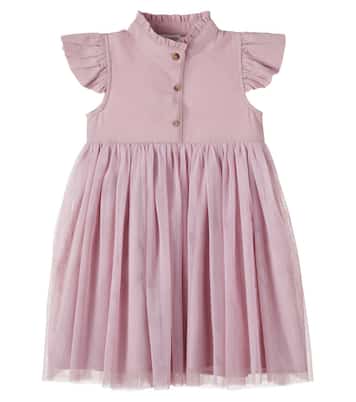Fleurance paneled cotton and tulle dress | Donsje