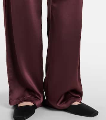 Barb satin wide-leg pants | Leset