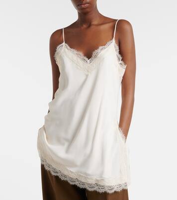 Vestido lencero de satén con encaje | Róhe