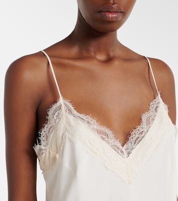 Vestido lencero de satén con encaje | Róhe