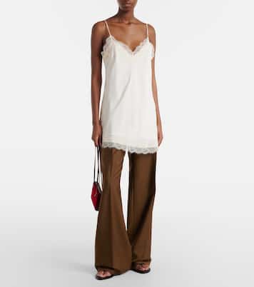 Vestido lencero de satén con encaje | Róhe