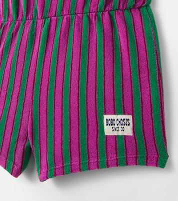 Striped cotton-blend terry playsuit | Bobo Choses