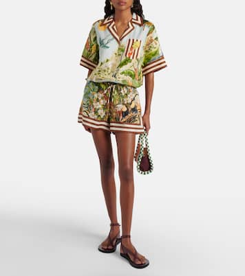 Toucan Tango printed linen shorts | Alémais