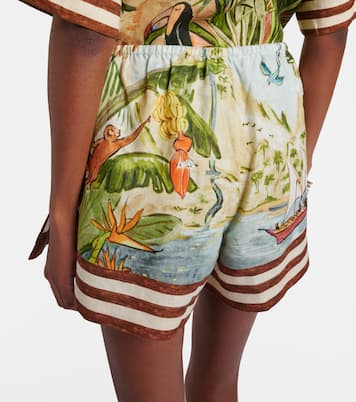 Toucan Tango printed linen shorts | Alémais