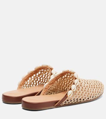 Slipper embellished raffia mules | Ancient Greek Sandals