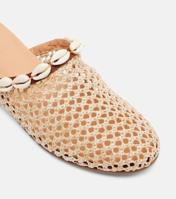 Slipper embellished raffia mules | Ancient Greek Sandals