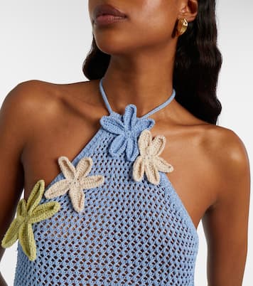 Cori 오픈 니트 라메 크롭 탑 | Bananhot