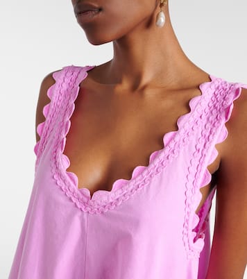 Abito corto in popeline di cotone con ricamo | Juliet Dunn