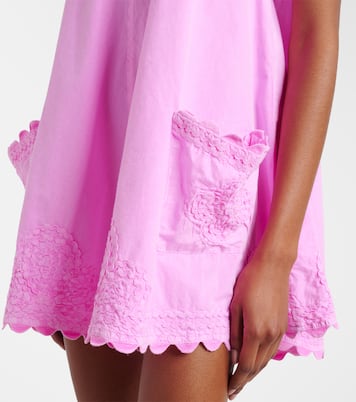 Abito corto in popeline di cotone con ricamo | Juliet Dunn