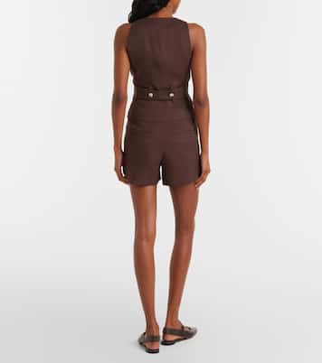 Haina linen-blend twill shorts | Veronica Beard