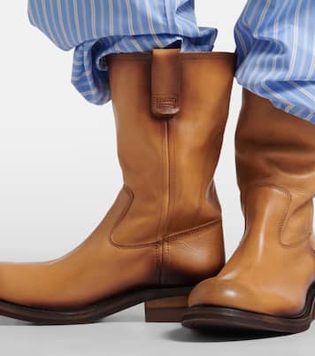 Foule leather ankle boots | Miu Miu