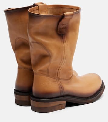 Foule leather ankle boots | Miu Miu