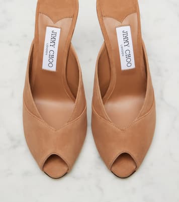 Brigitte suede peep-toe mules | Jimmy Choo
