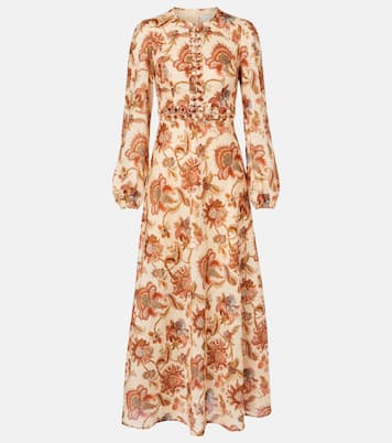 Aster beaded floral linen maxi dress | Zimmermann