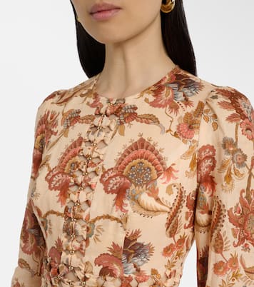 Aster beaded floral linen maxi dress | Zimmermann