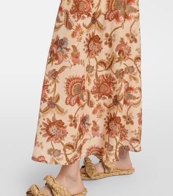 Aster beaded floral linen maxi dress | Zimmermann