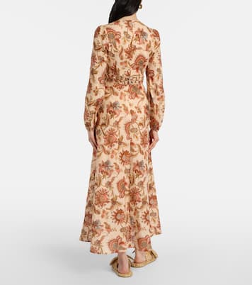 Aster beaded floral linen maxi dress | Zimmermann
