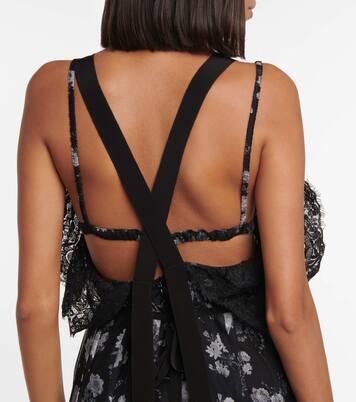 Robe midi Talayah en coton et soie à fleurs | Brock Collection