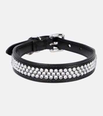 Embellished leather dog collar | Miu Miu