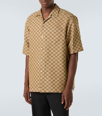 GG jacquard linen-blend shirt | Gucci