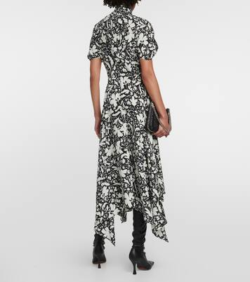Floral silk midi dress | Stella McCartney