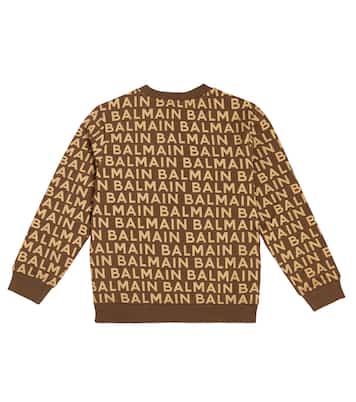 Logo printed cotton sweatshirt | Balmain Kids