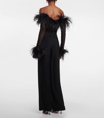 Body aus Mesh mit Federn | Oséree