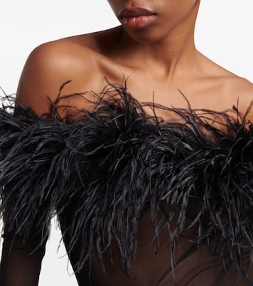 Body aus Mesh mit Federn | Oséree