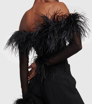 Body aus Mesh mit Federn | Oséree