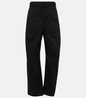 Pantalon ample à taille mi-haute en coton | Lemaire