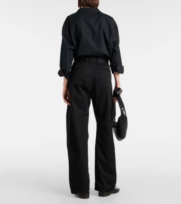 Pantalon ample à taille mi-haute en coton | Lemaire