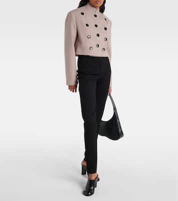 High-rise gabardine leggings | Alaïa