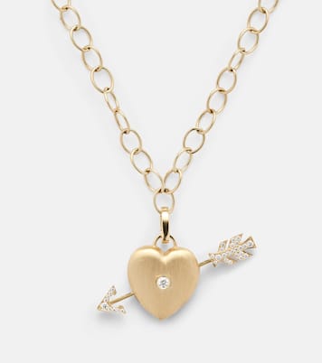 Rosa 18kt gold necklace with diamonds | Marie Lichtenberg