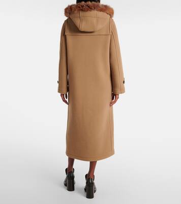 Abrigo de lana con pelo sintético | Burberry