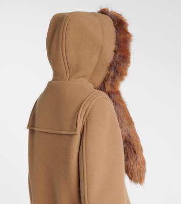 Abrigo de lana con pelo sintético | Burberry