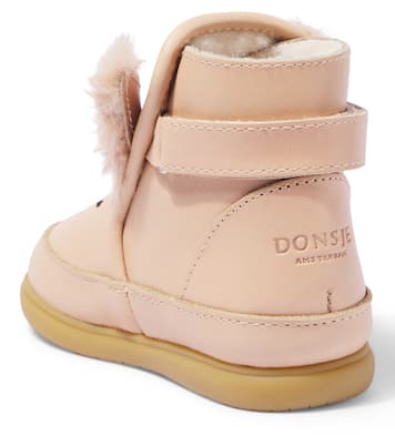 Baby Wadudu shearling-trimmed leather boots | Donsje