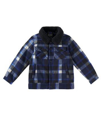 Faux shearling-trimmed checked jacket | Scotch & Soda Kids