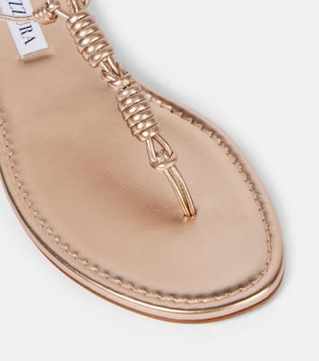 Oaxaca metallic leather thong sandals | Aquazzura