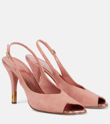 Flower 95 suede peep-toe pumps | Chloé