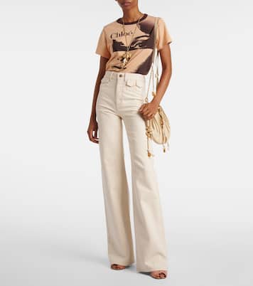 Flower 95 suede peep-toe pumps | Chloé