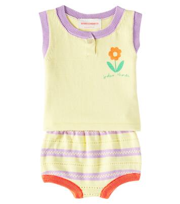 婴幼儿 — Flower棉质上衣与短裤套装 | Bobo Choses