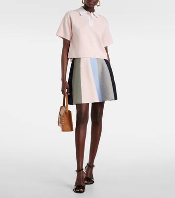 Minifalda de algodón y cachemir colorblock | JW Anderson