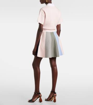 Minifalda de algodón y cachemir colorblock | JW Anderson