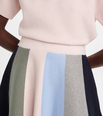 Minifalda de algodón y cachemir colorblock | JW Anderson
